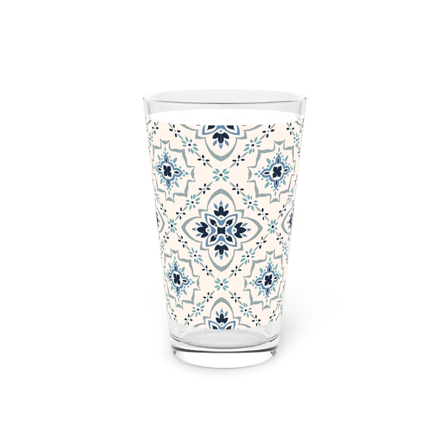 Decorative Floral Pint Glass - 16oz Beverage Holder Printify
