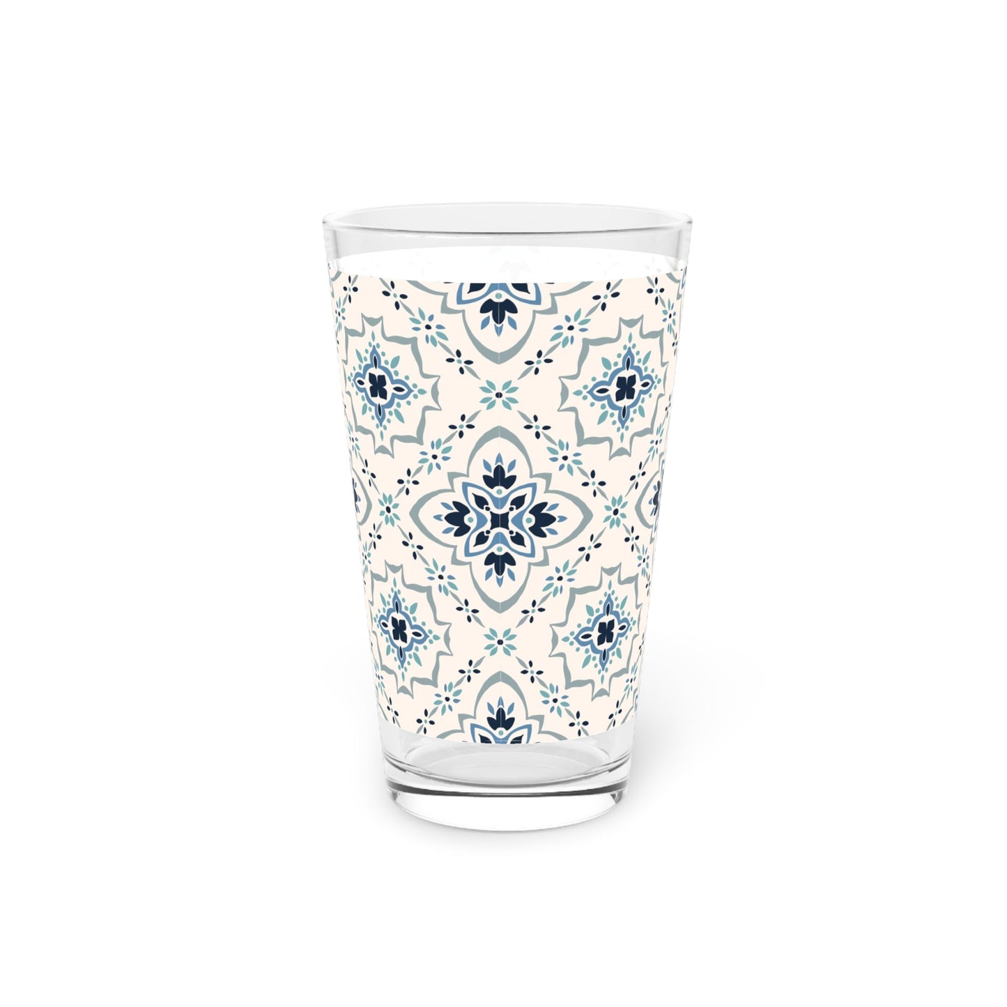 Decorative Floral Pint Glass - 16oz - Kia Day Design