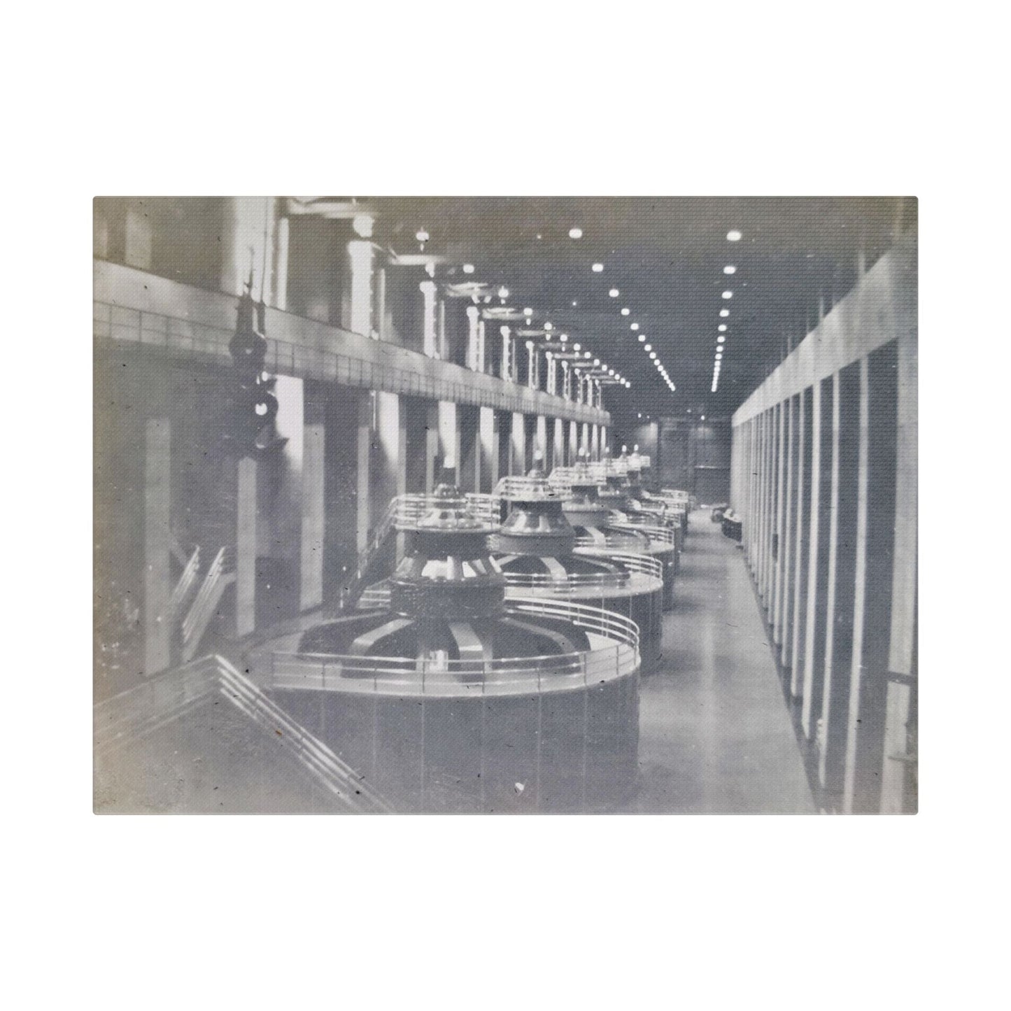 Boulder Dam Powerhouse Satin Canvas Stretched
