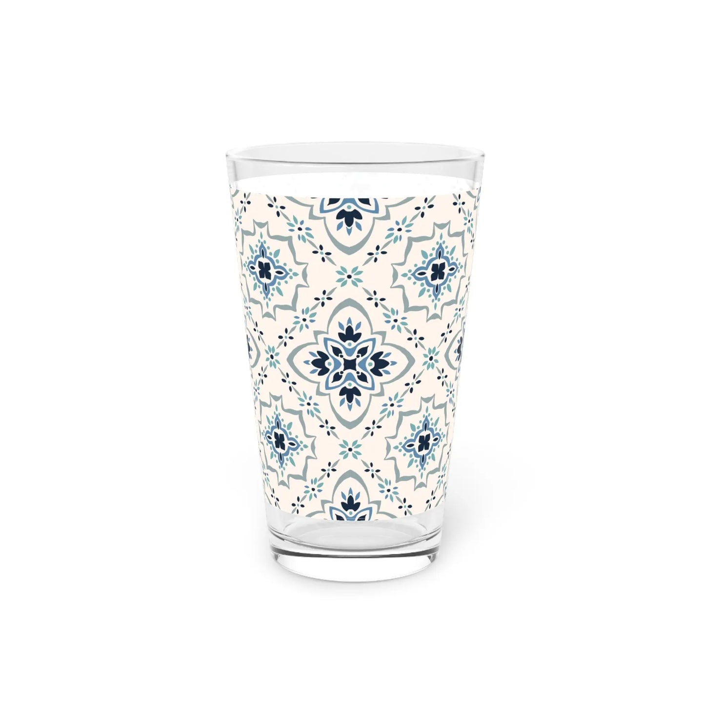 Decorative Floral Pint Glass - 16oz Beverage Holder Printify