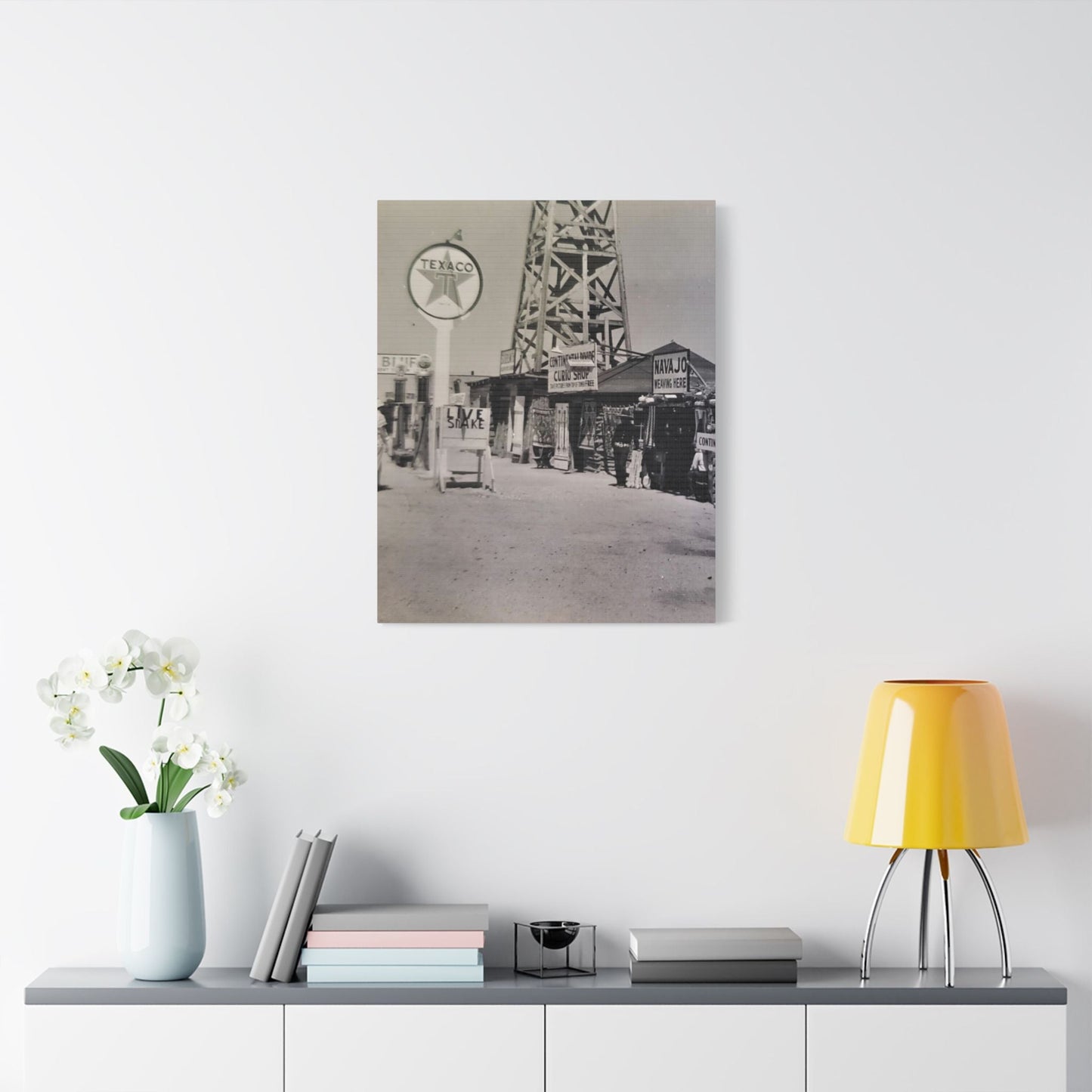Texaco Station Continental Divide Satin Canvas Stretched 24" x 30" (Vertical) 1.5"