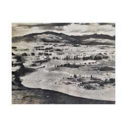 Springs at top of Jupiter Terrace Yellowstone Satin Canvas Stretched