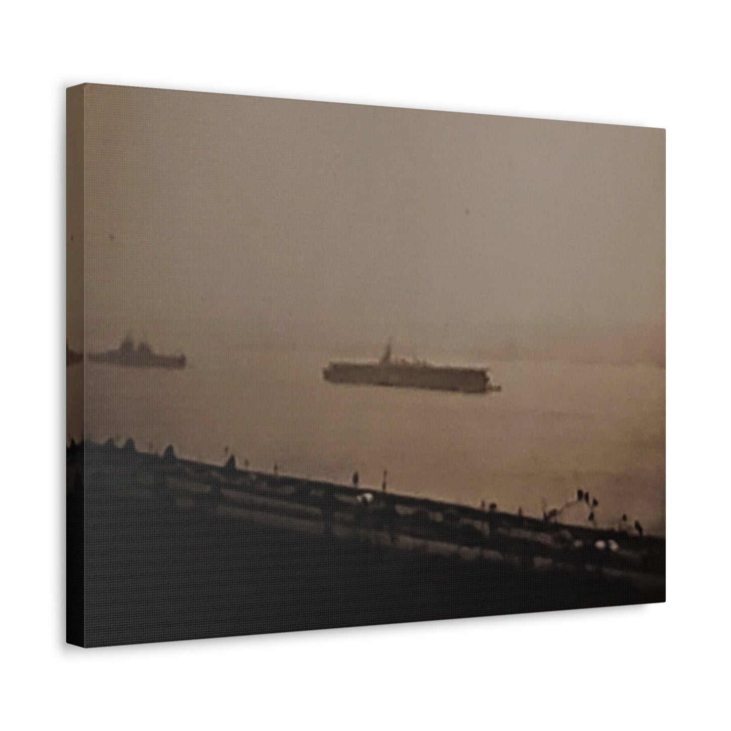 Navy Day New York Hudson River October 27th 1945 War Ships Stretched Canvas