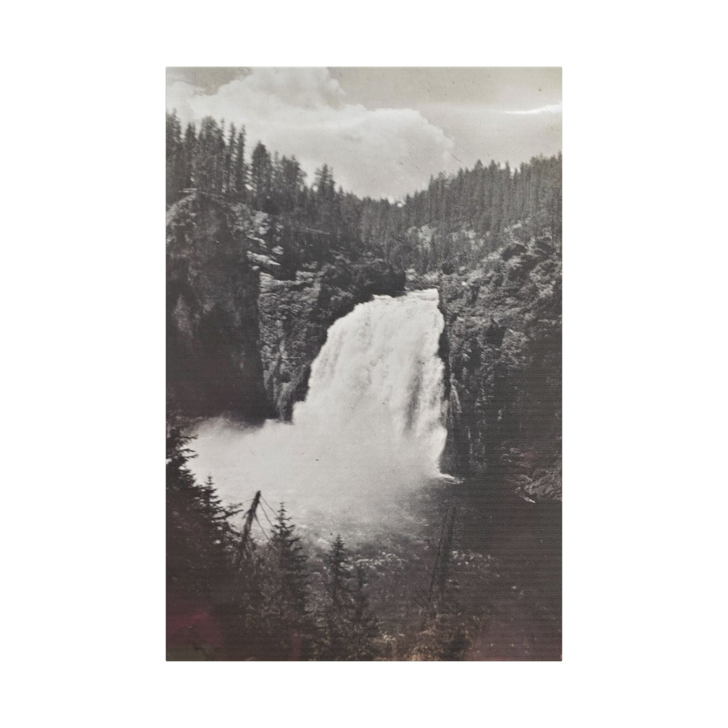 Upper Falls Yellowstone Satin Canvas Stretched 24″ x 36″ (Vertical) 1.5"