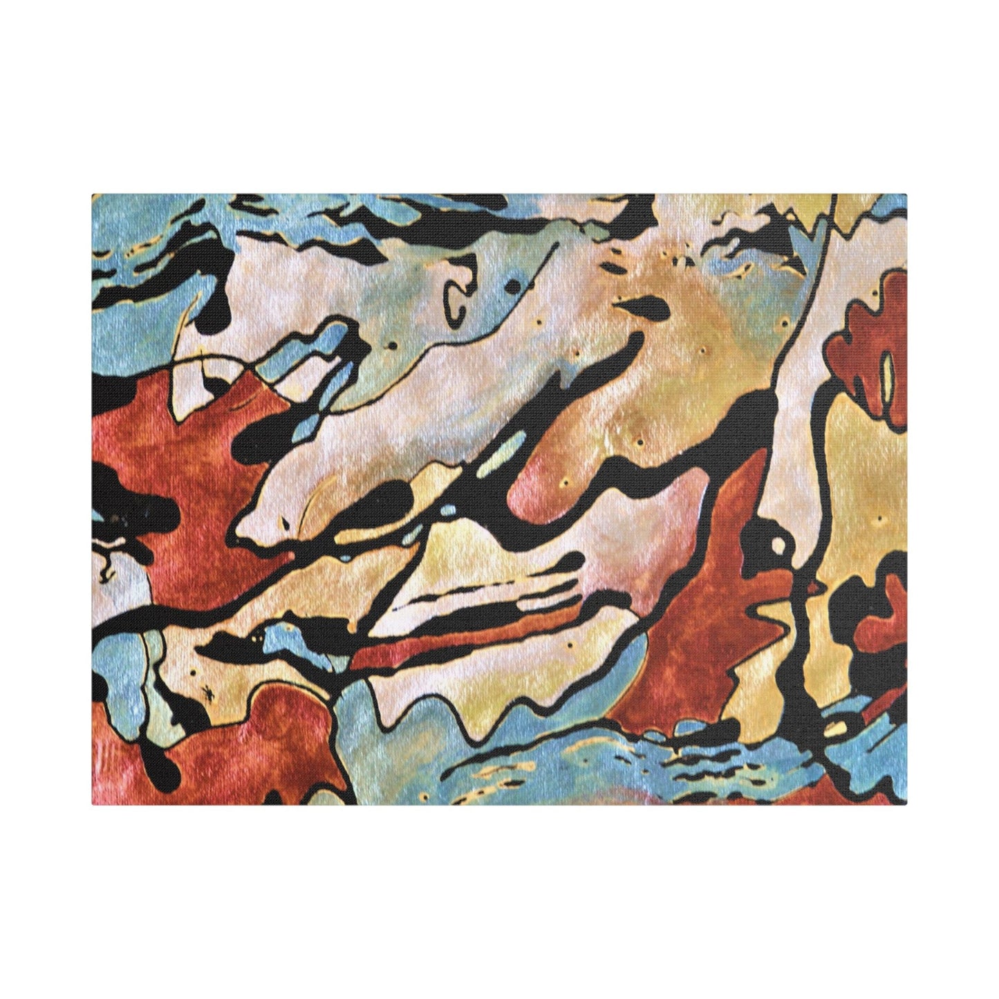 Blue Falls Satin Canvas Stretched 24″ x 18″ (Horizontal) 1.5"