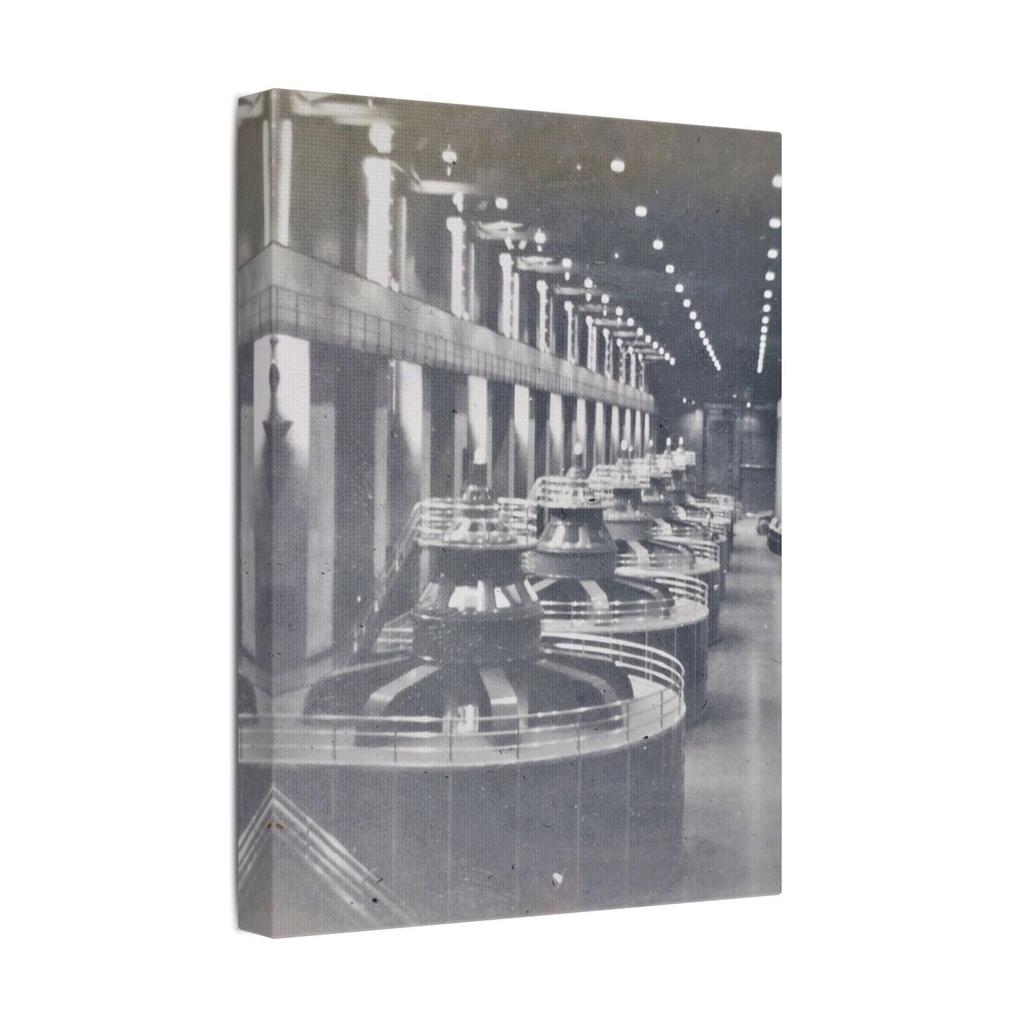 Boulder Dam Powerhouse Satin Canvas Stretched