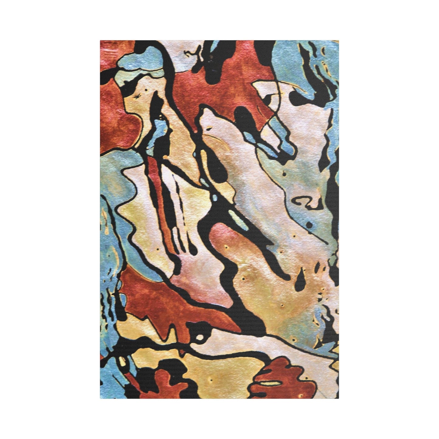 Blue Falls Satin Canvas Stretched 24″ x 36″ (Vertical) 1.5"