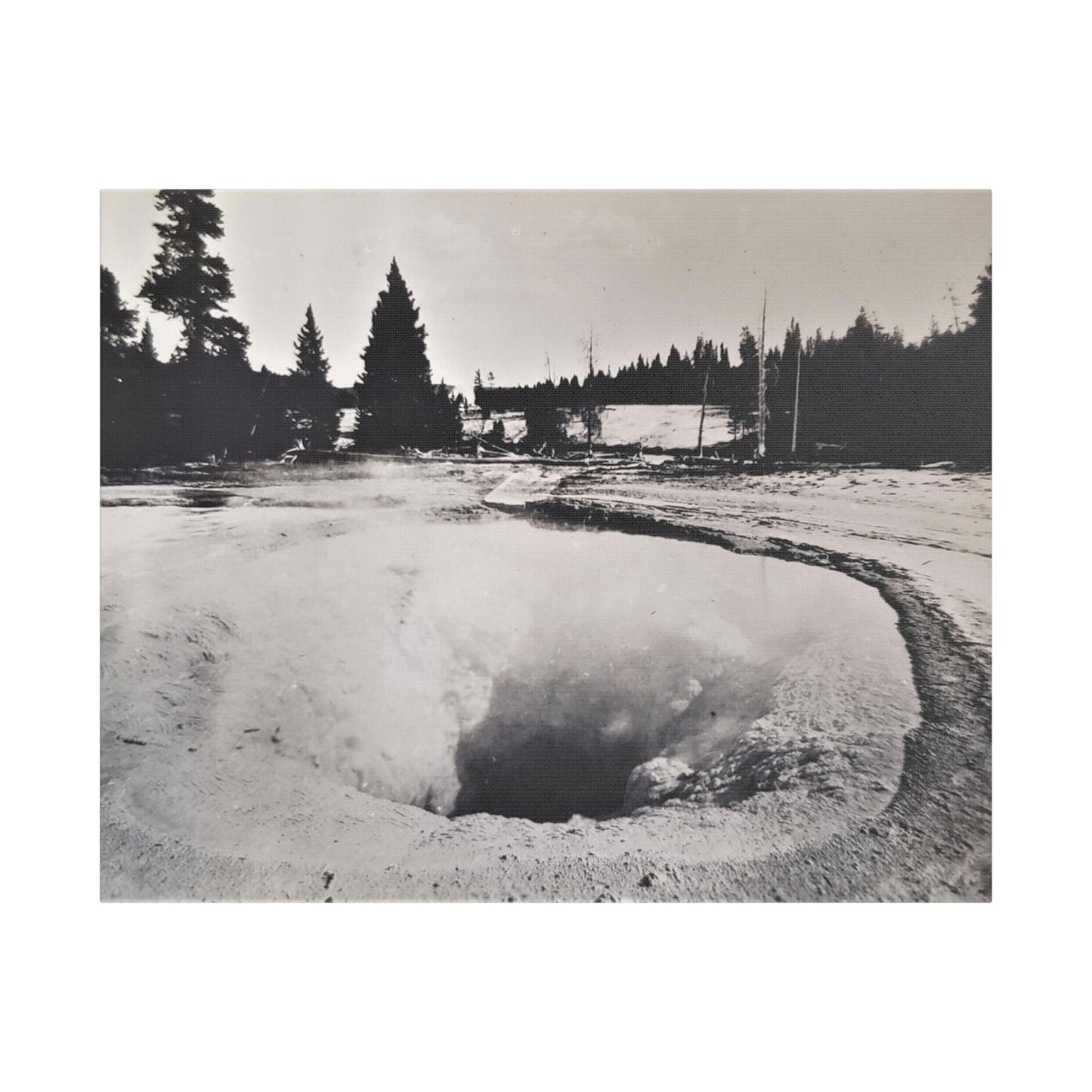 Morning Glory Pool Yellowstone Satin Canvas Stretched
