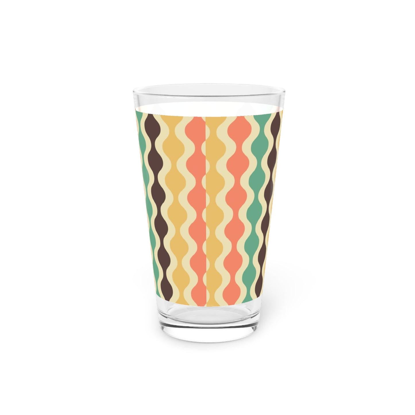Retro Wavy Pattern Pint Glass - 16oz - Kia Day Design