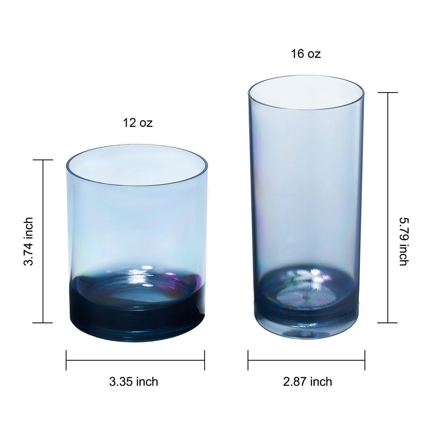 Eze Acrylic Lowball & Highball Glassware, Set of 8 - - Highball & Lowball