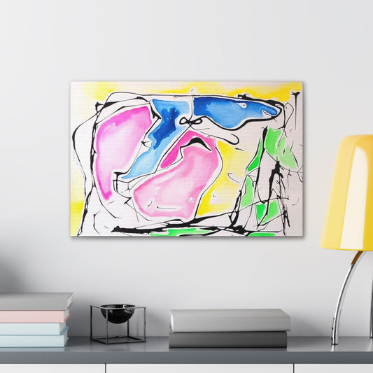 Pink Elephant Canvas Gallery Wraps Printify