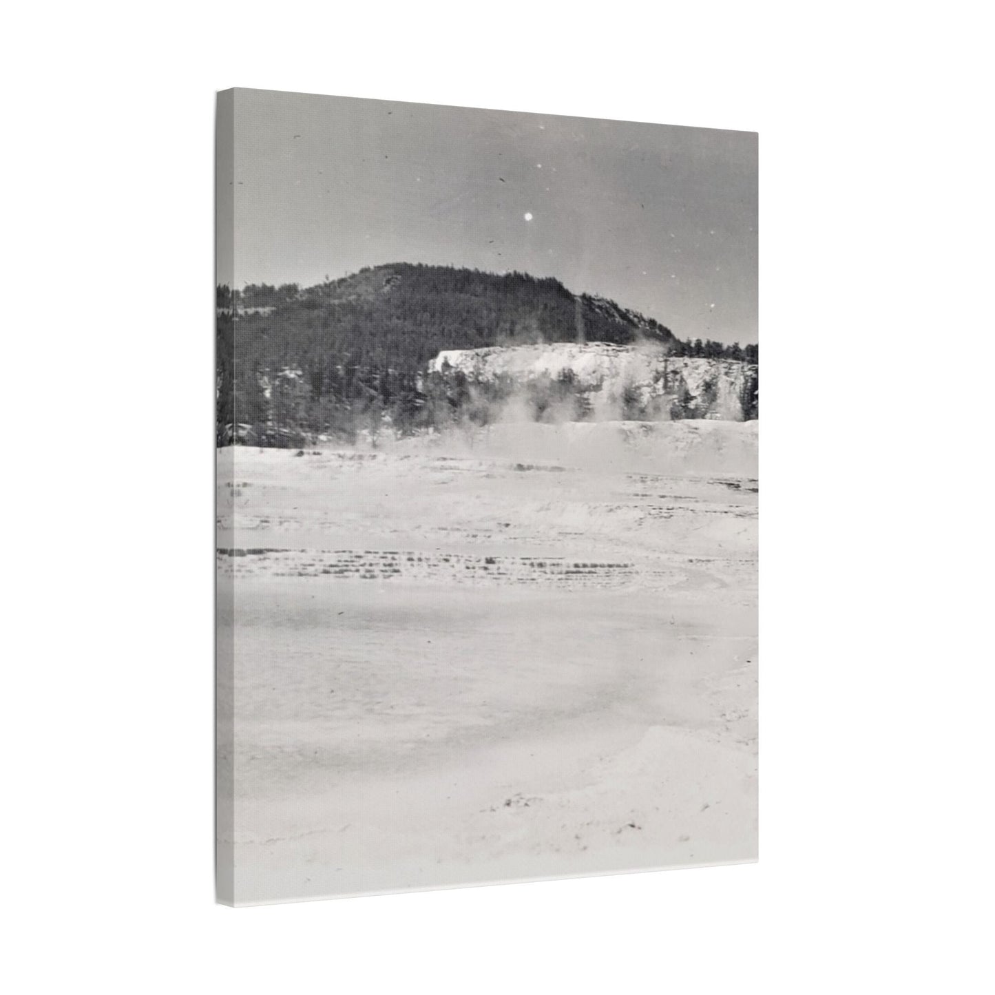 Mammoth Hot Springs Yellowstone Satin Canvas Stretched