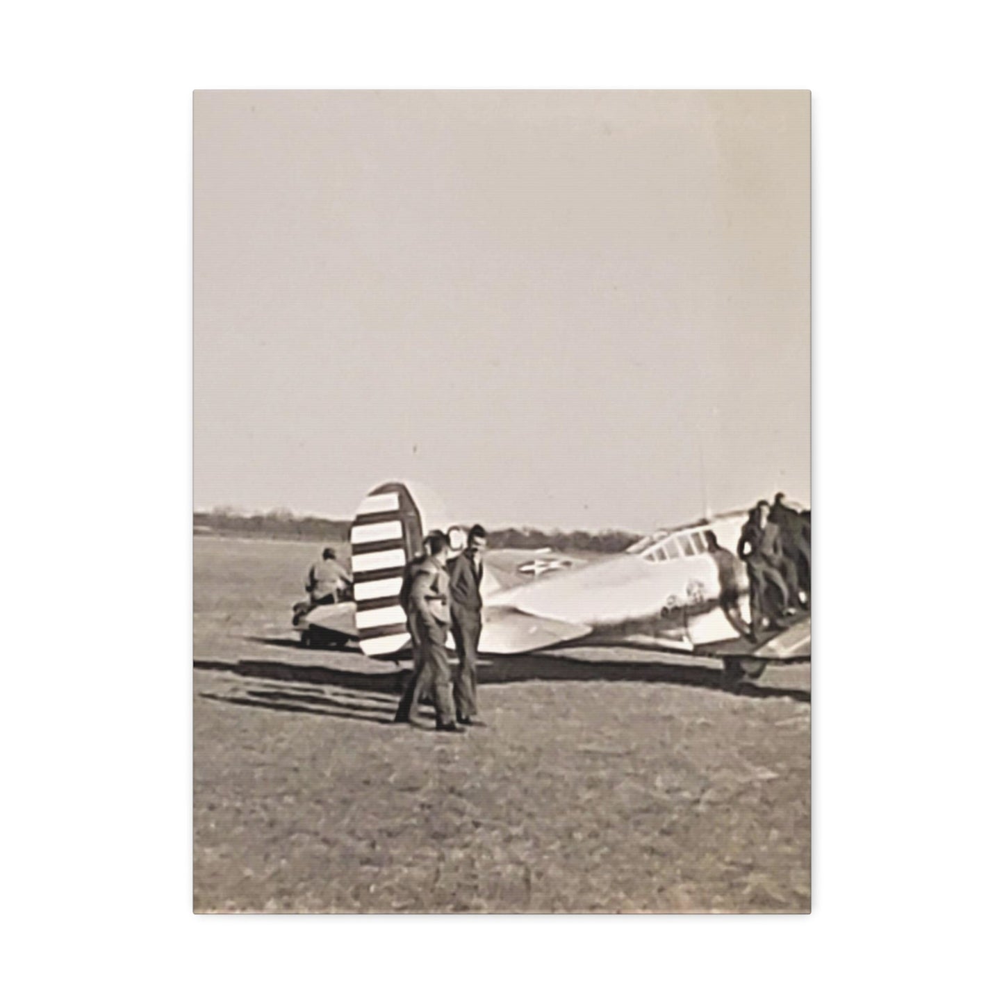 Army Pursuit Plane Ames Airport 1939 Stretched Canvas
