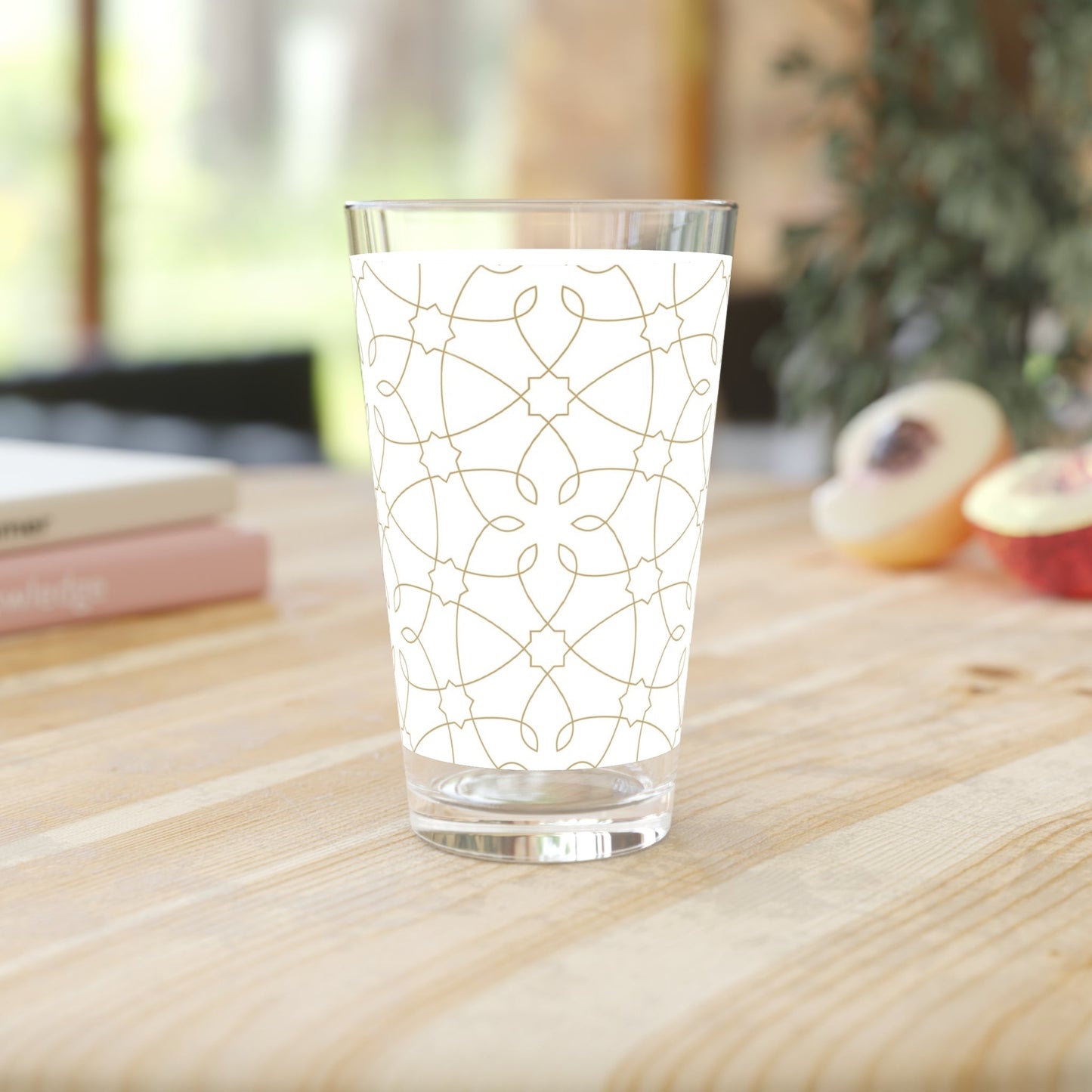 Gold Pattern Pint Glass - 16oz - Kia Day Design