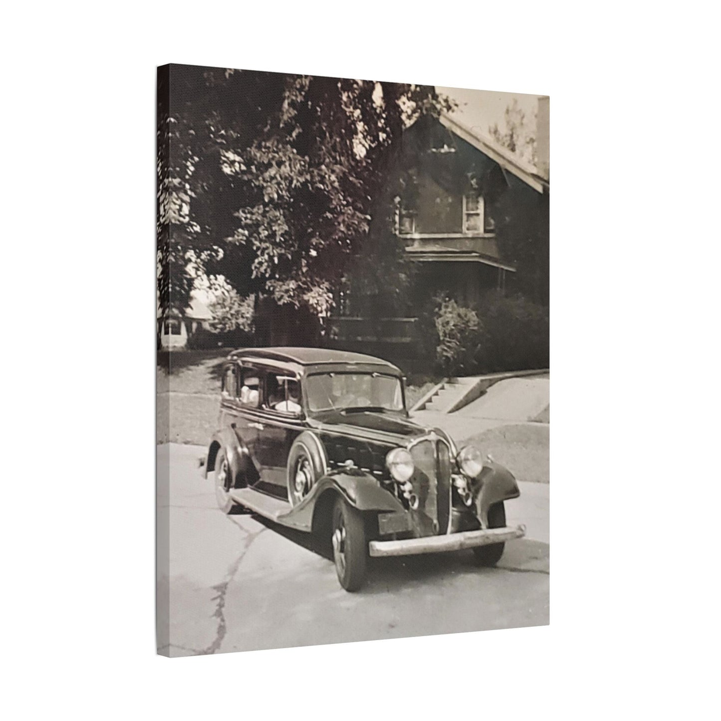 Classic Car Satin Canvas Stretched