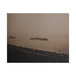 Navy Day New York October 27th 1945 War Ships Satin Canvas Stretched