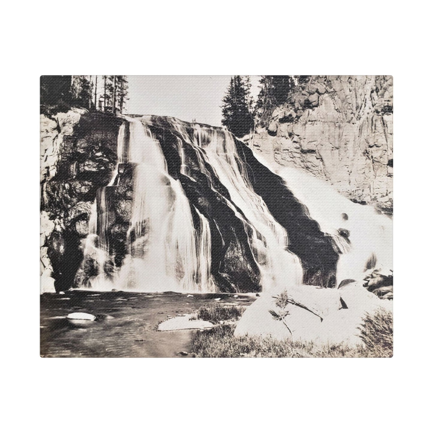 Gibbon Falls Yellowstone Satin Canvas Stretched