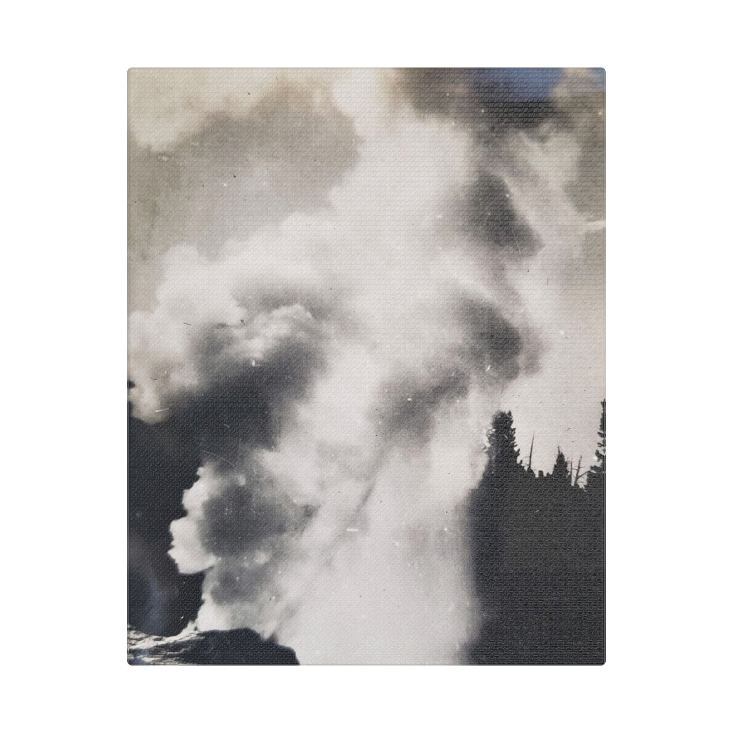 Riverside Geyser Yellowstone Satin Canvas Stretched