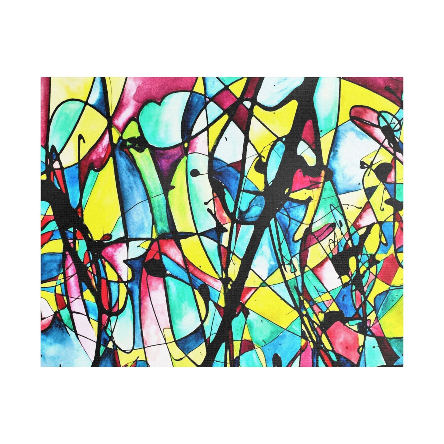 Alien Lady Satin Canvas Stretched 30" x 24" (Horizontal) 1.5"