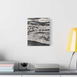 Springs at top of Jupiter Terrace Yellowstone Satin Canvas Stretched 11″ x 14″ (Vertical) 1.5"