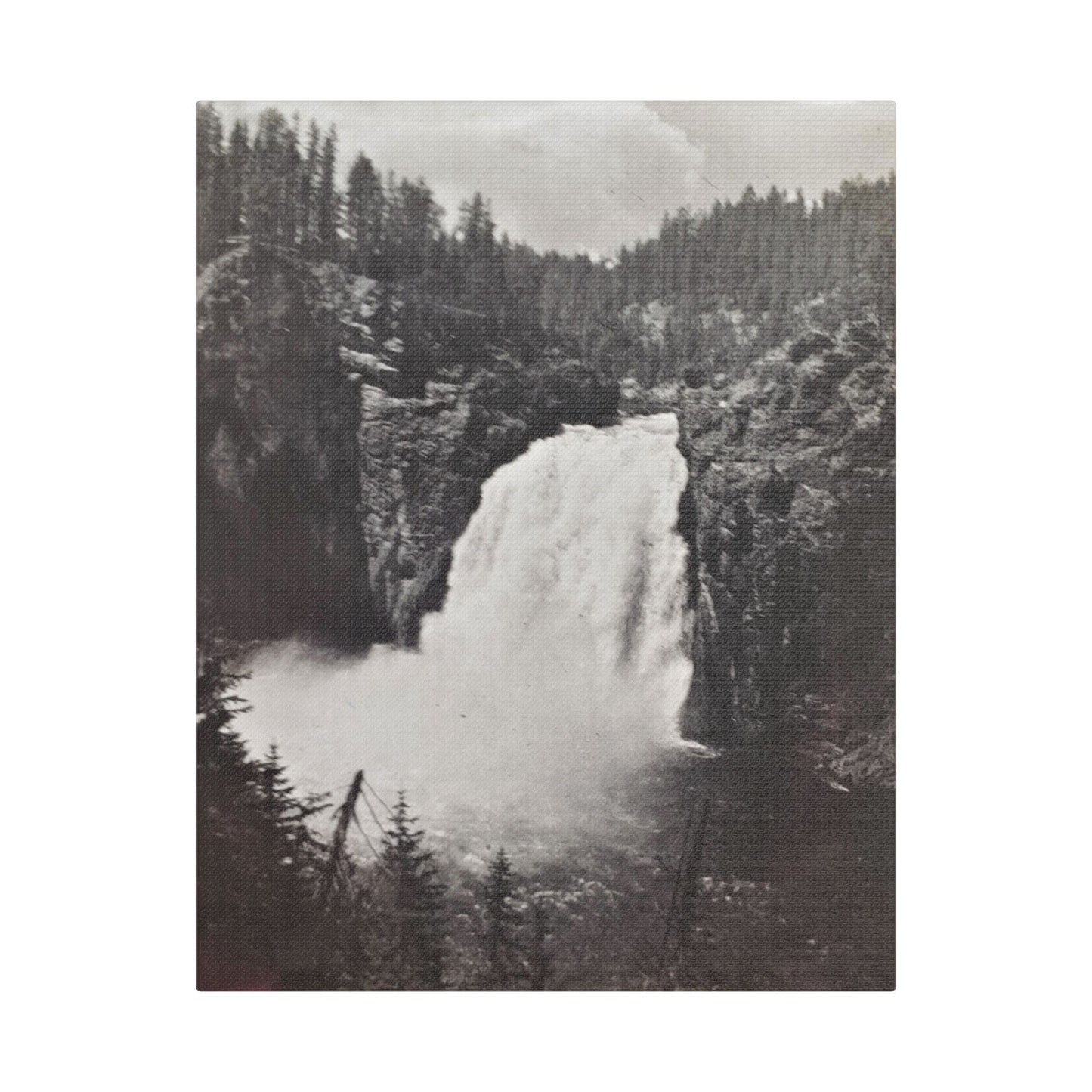 Upper Falls Yellowstone Satin Canvas Stretched 11″ x 14″ (Vertical) 1.5"