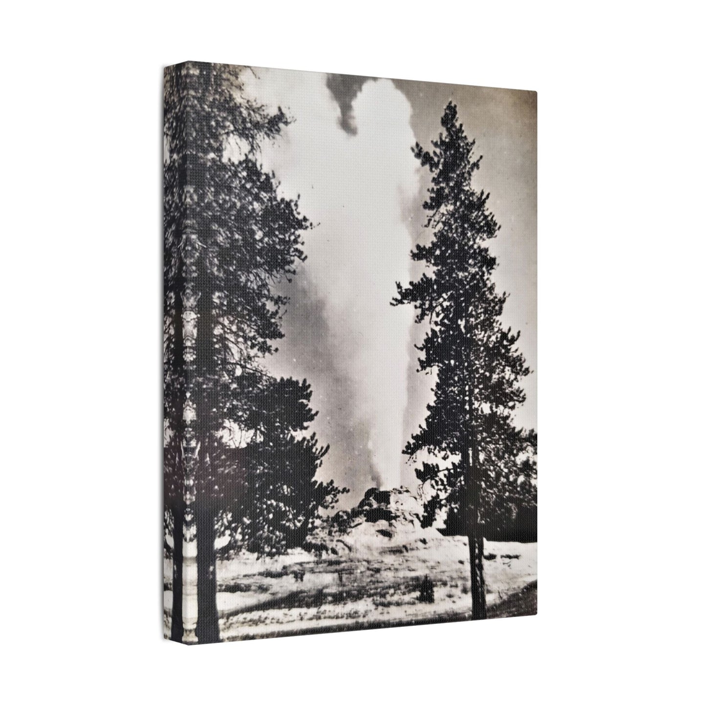 Castle Geyser Yellowstone Satin Canvas Stretched