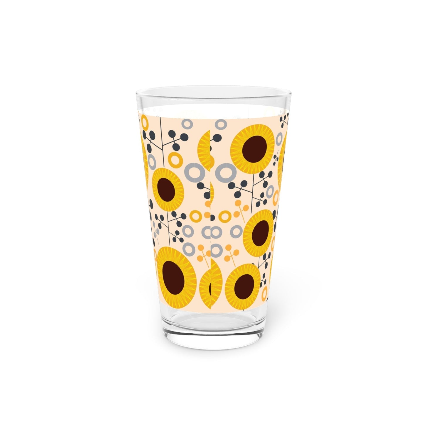Sunflower Print Pint Glass - 16oz - Kia Day Design