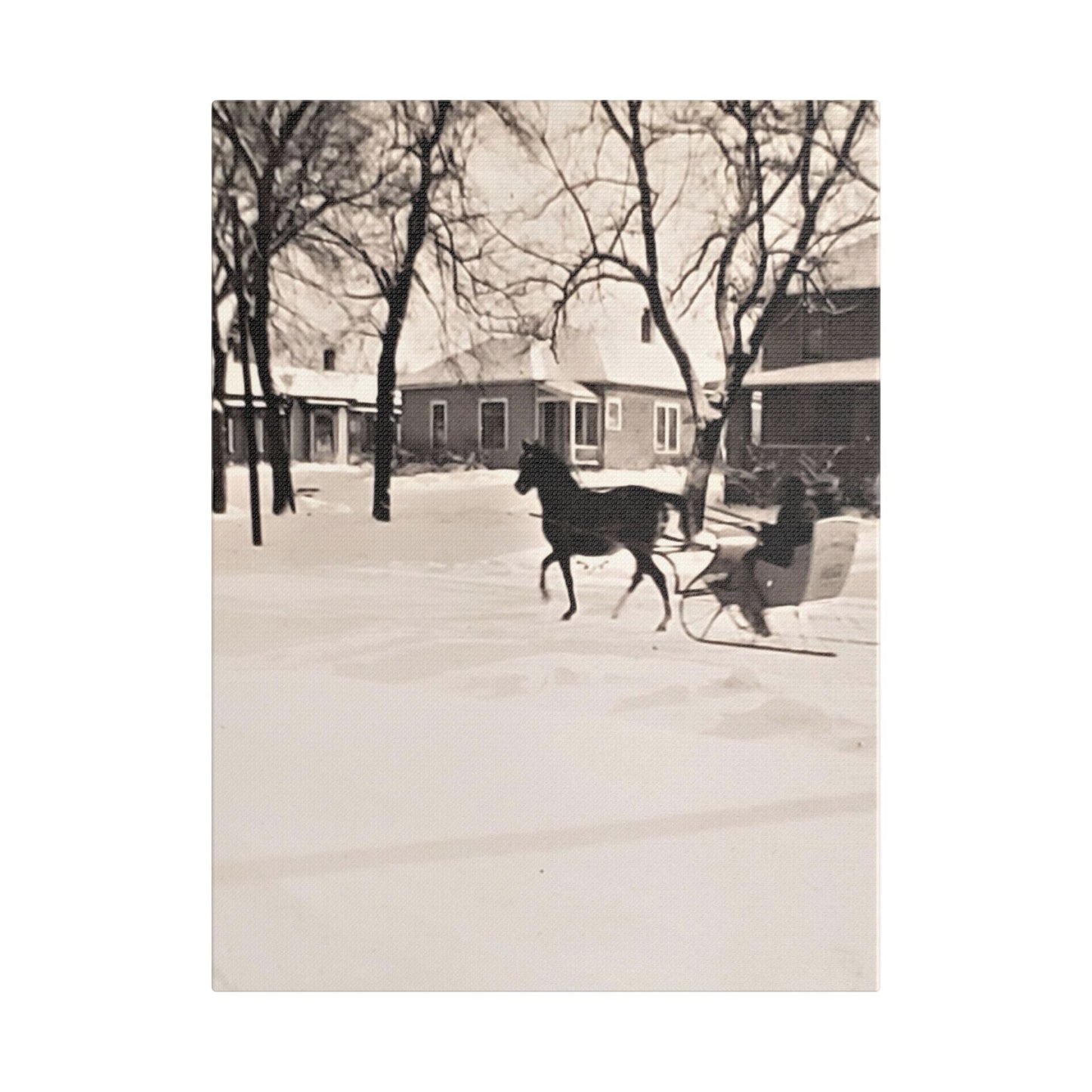 Carriage Ride Satin Canvas Stretched 12″ x 16″ (Vertical) 1.5"
