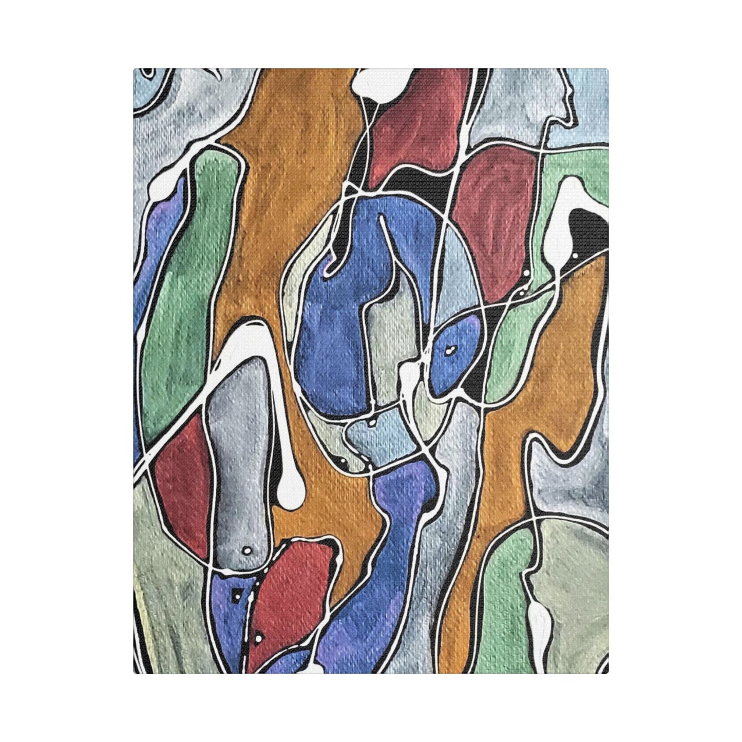 Blue Girl Satin Canvas Stretched 11″ x 14″ (Vertical) 1.5"