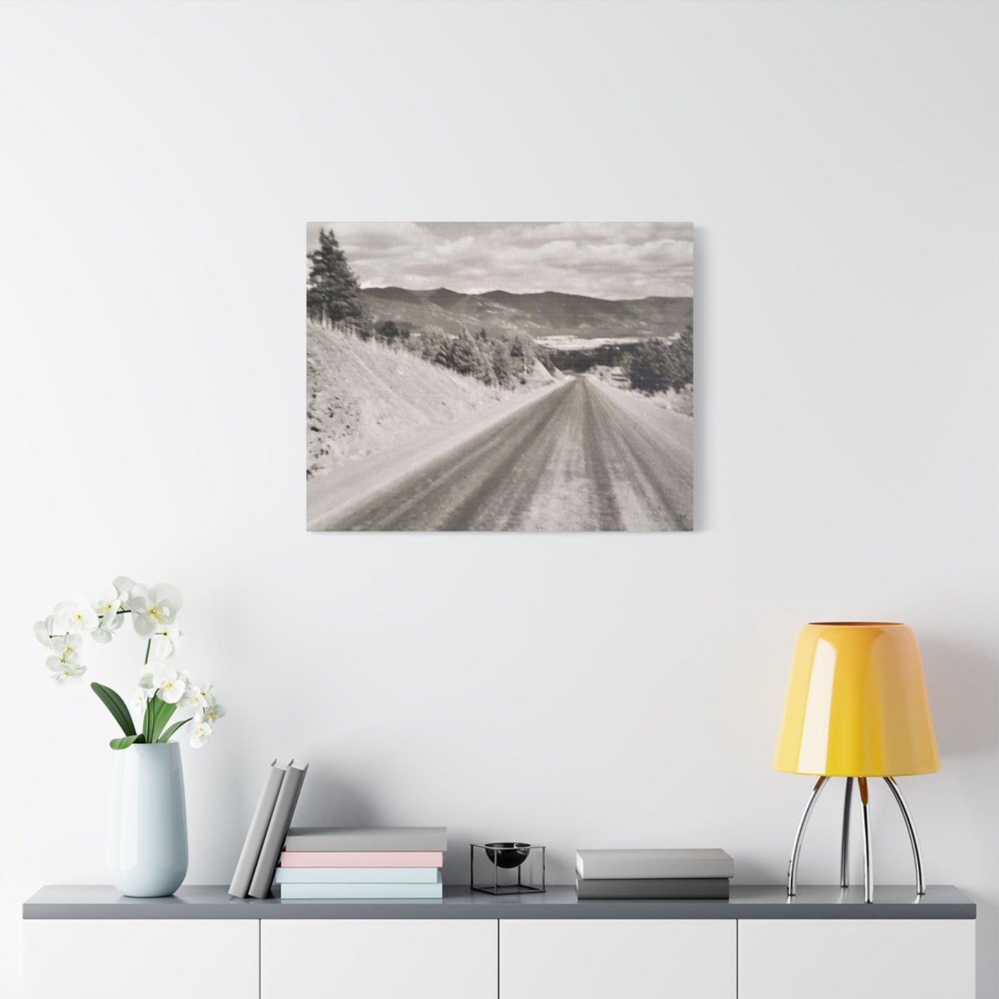 Western Road Satin Canvas Stretched