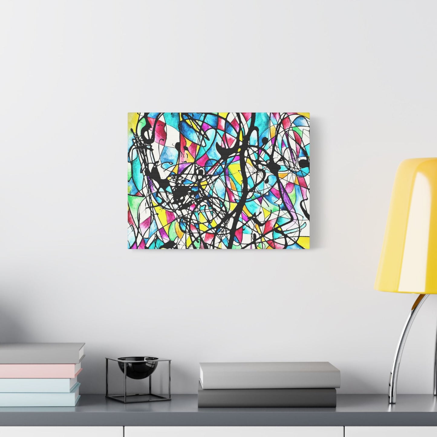 Kaleidoscope Satin Canvas Stretched