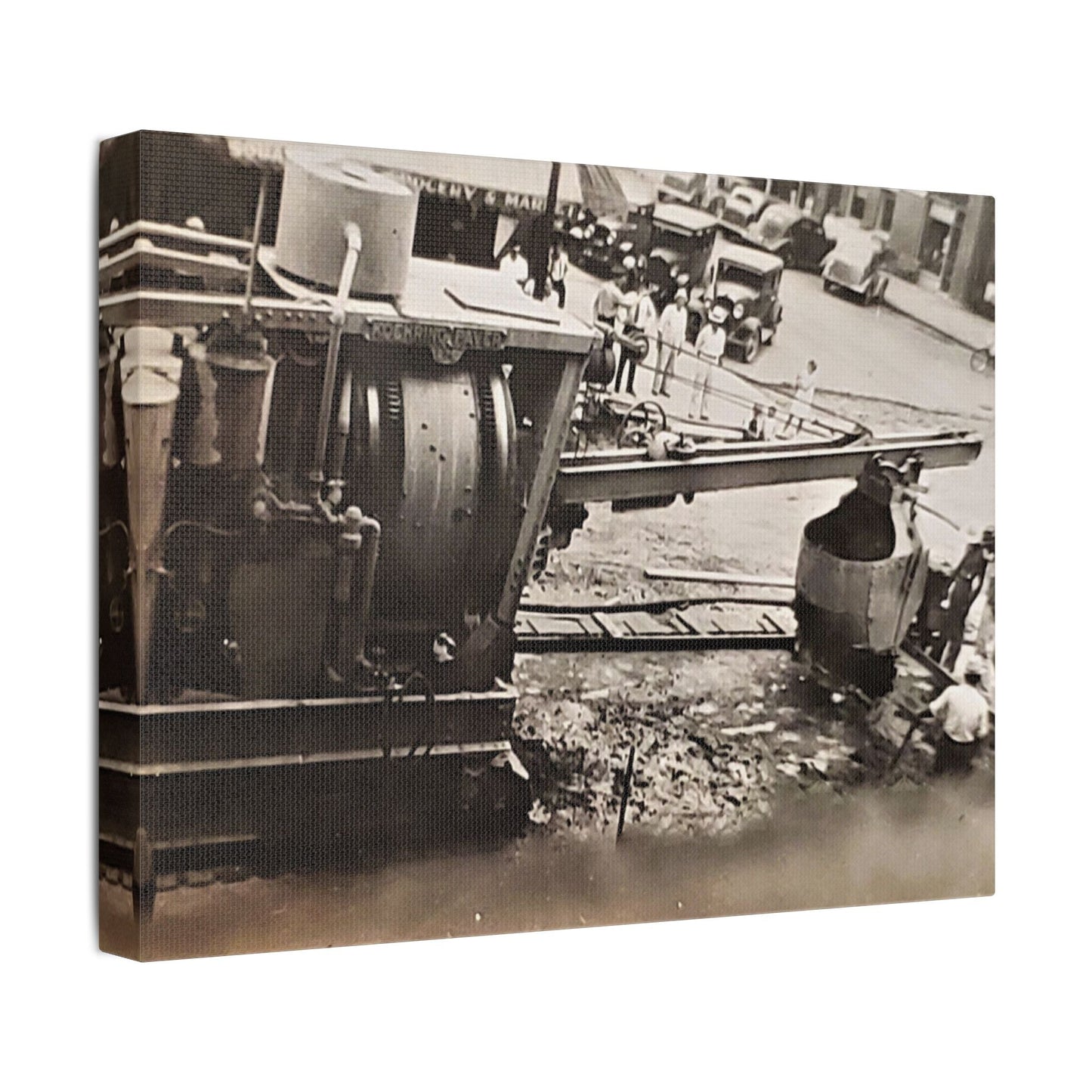 Concrete Worker Satin Canvas Stretched