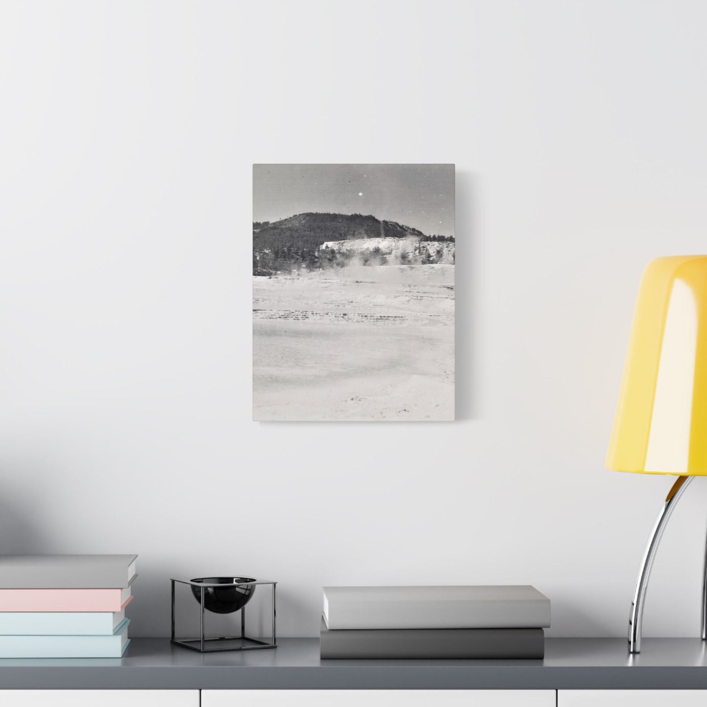Mammoth Hot Springs Yellowstone Satin Canvas Stretched 11″ x 14″ (Vertical) 1.5"