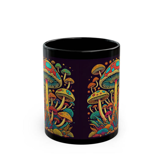 Black Mushroom Mug 11oz & 15oz Mug - - Mug