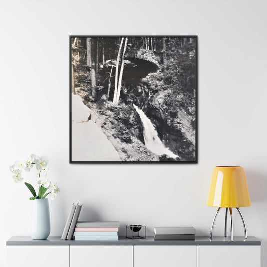 Narada Falls Yellowstone Gallery Canvas Wraps Square Frame 36″ x 36″ Premium Gallery Wraps (1.25″) Black