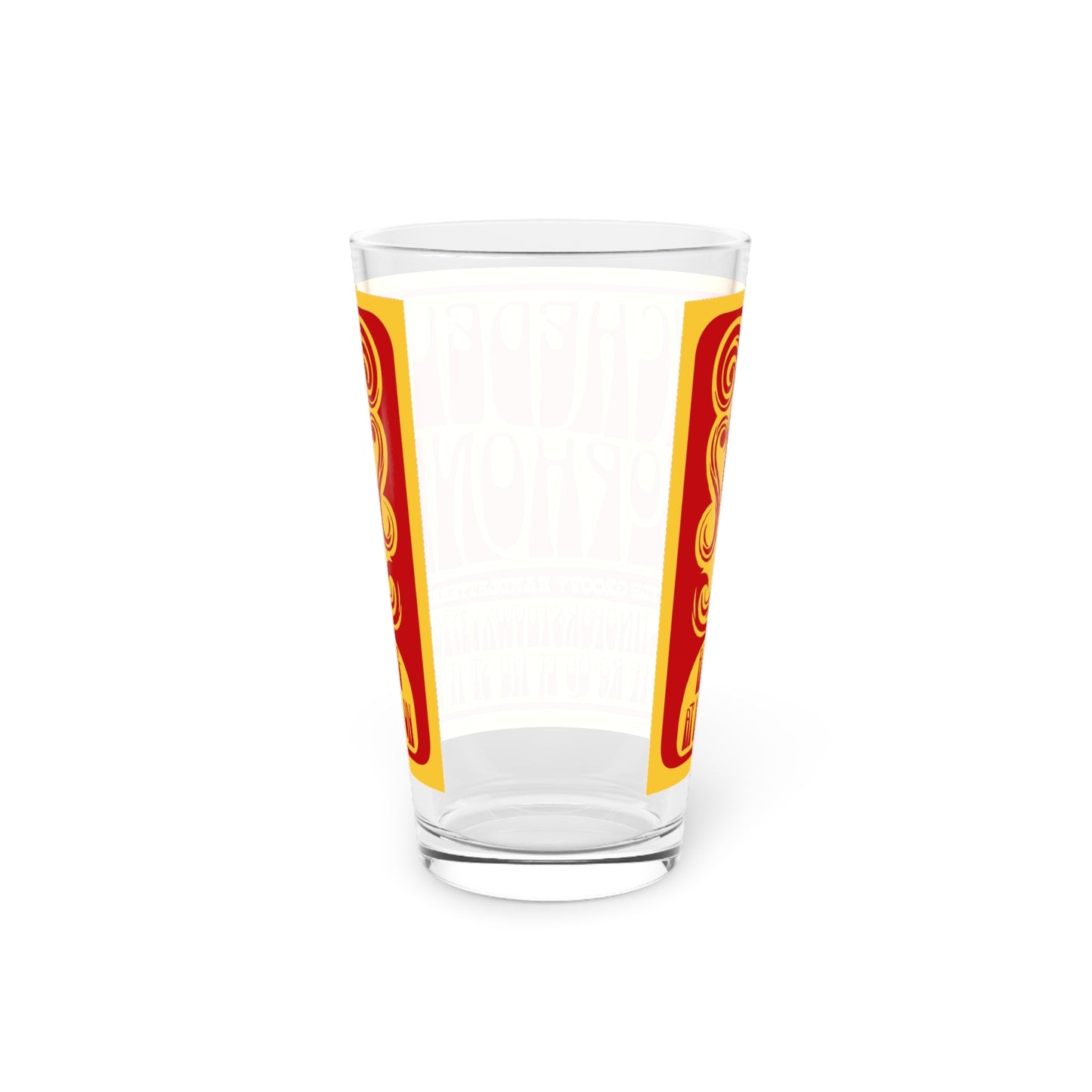 Retro Psychedelic Pint Glass - 16oz - Kia Day Design