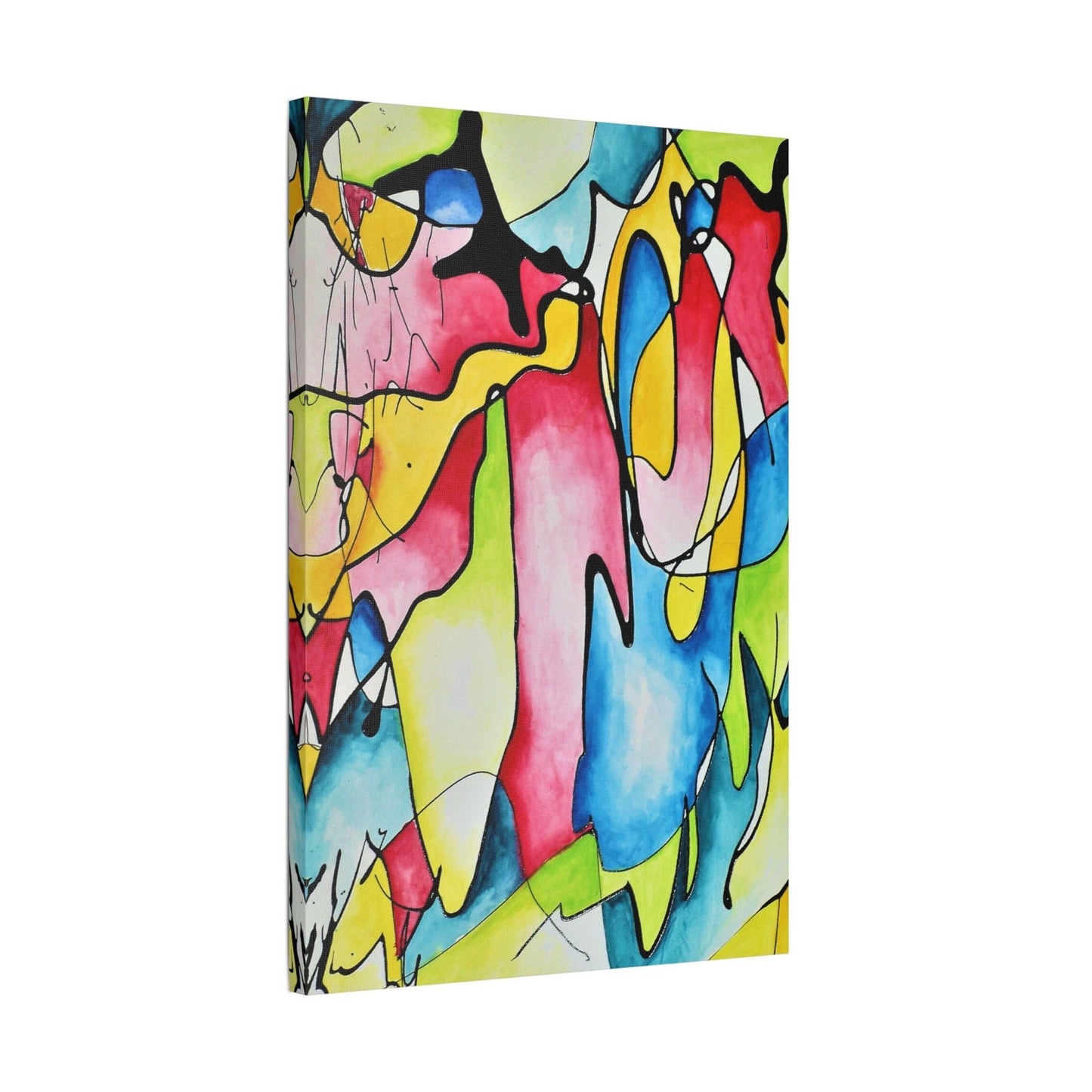 Blue Flame Satin Canvas Stretched