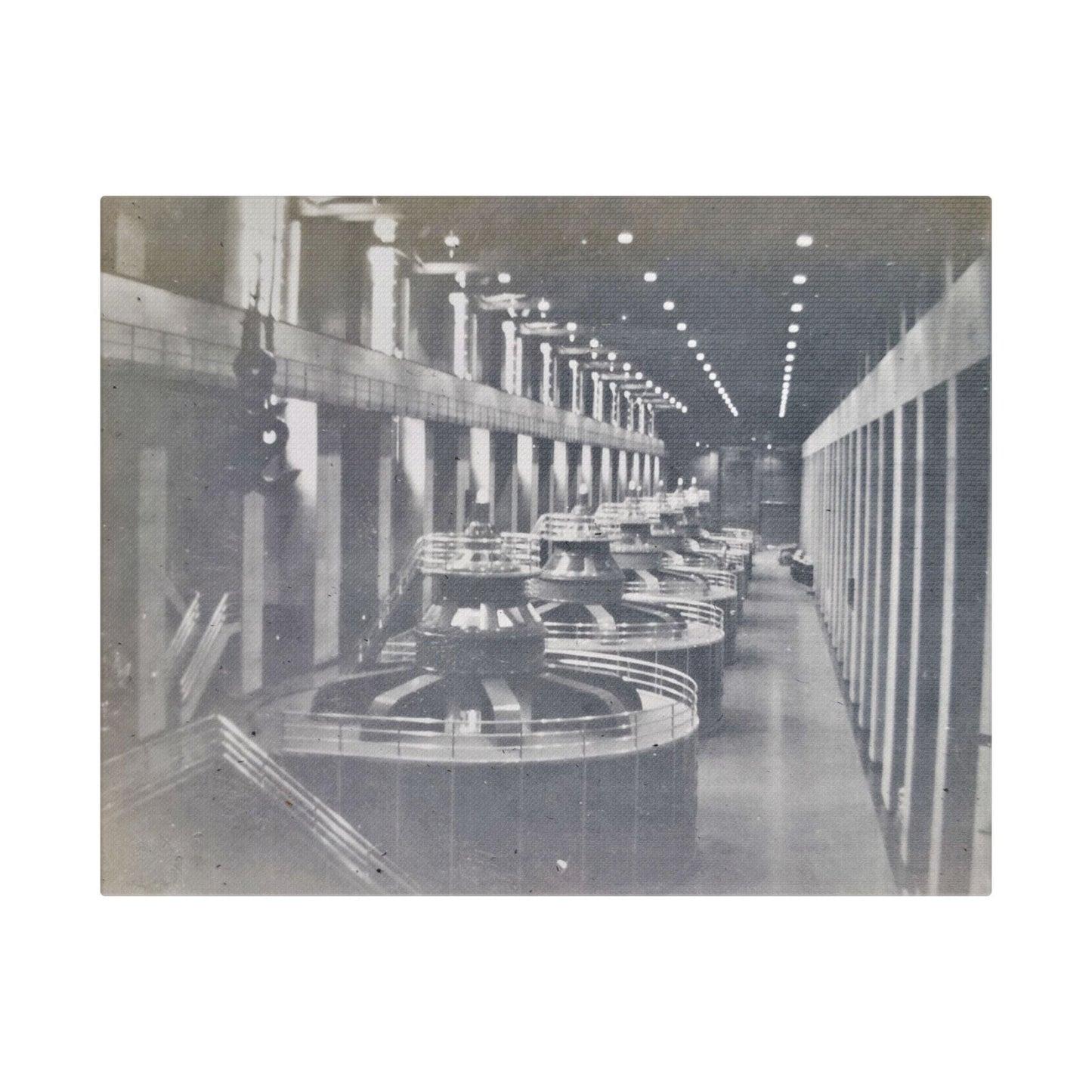 Boulder Dam Powerhouse Satin Canvas Stretched