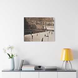 Rockefeller Plaza Easter 1945 Satin Canvas Stretched 30" x 24" (Horizontal) 1.5"