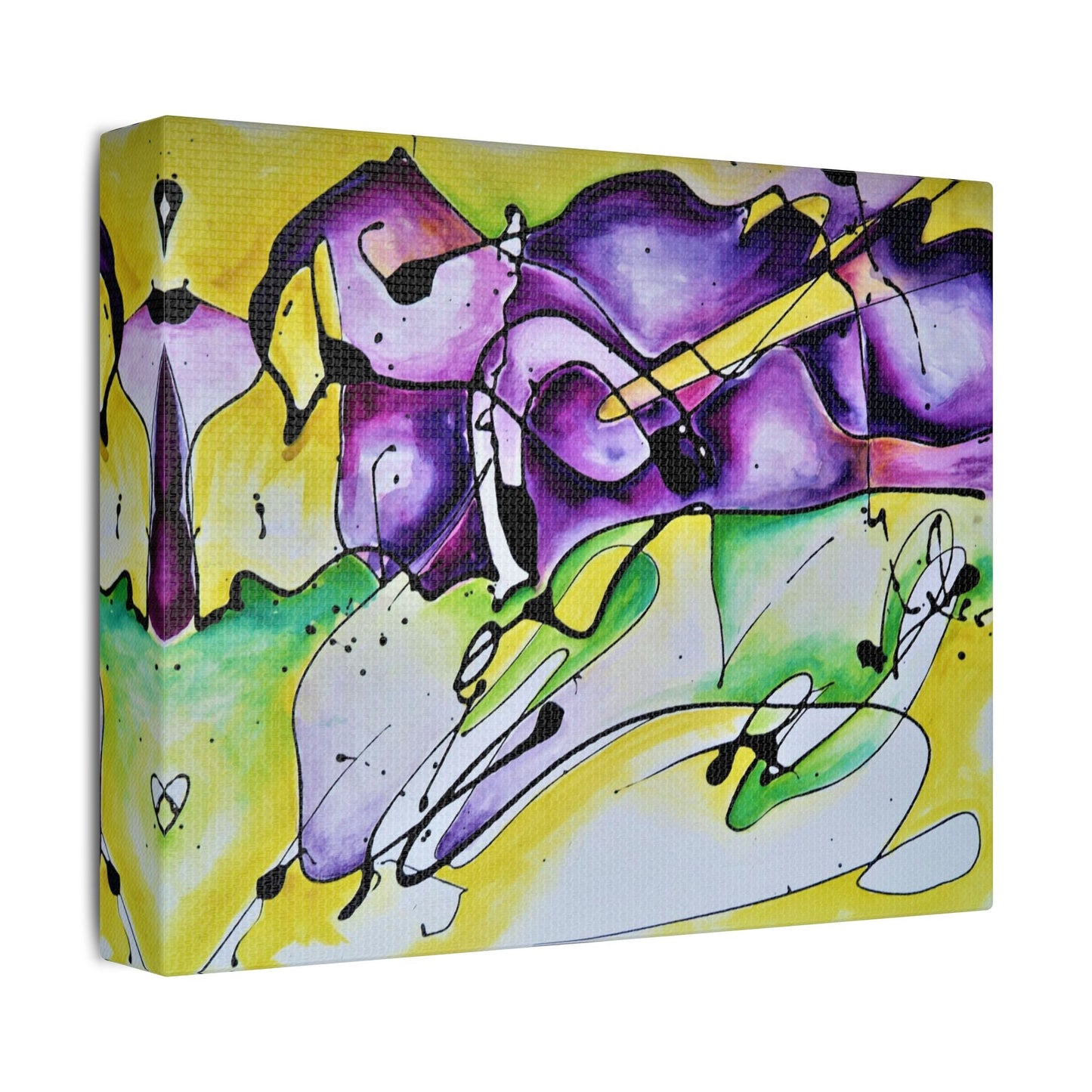 Purple Mountains Satin Canvas Stretched