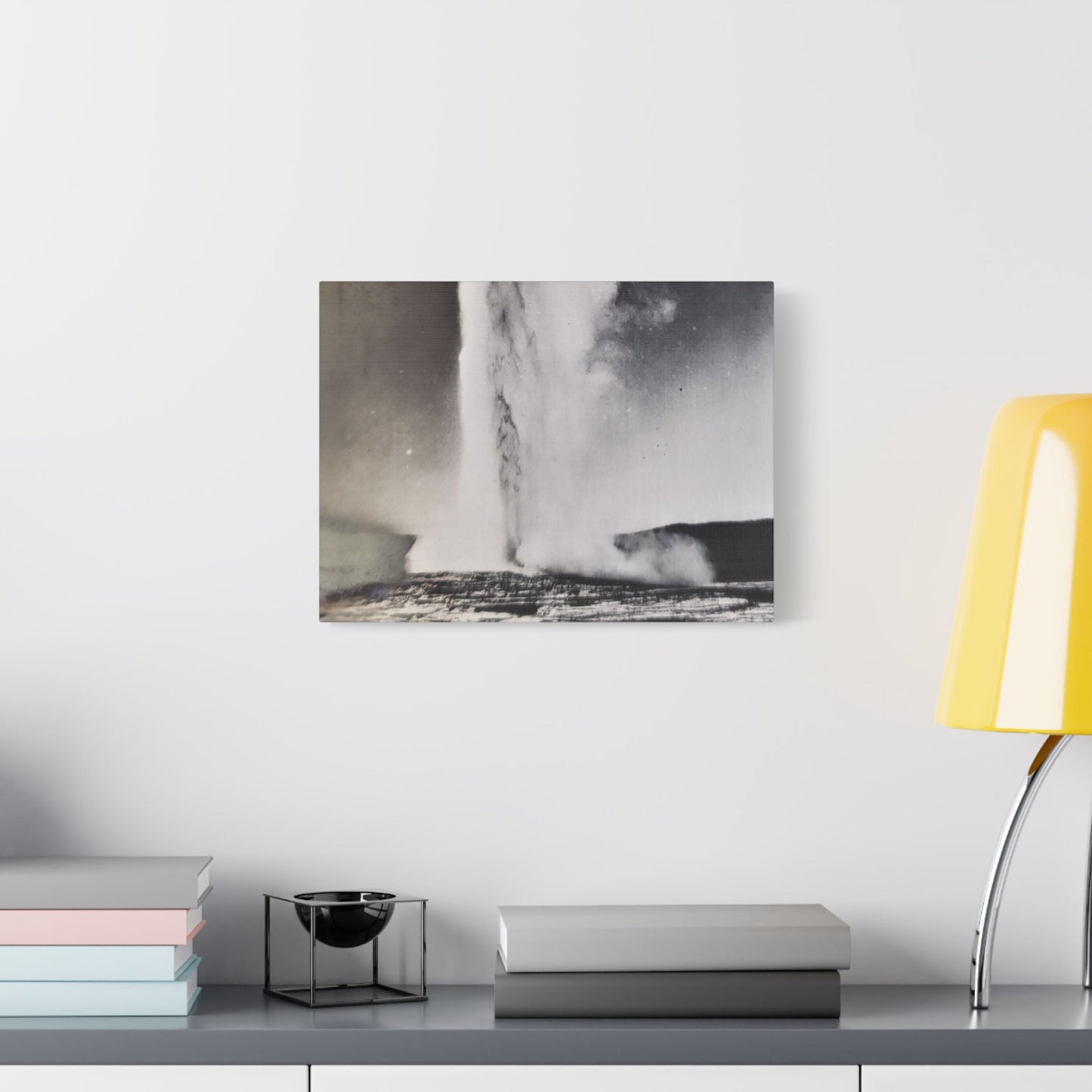 Old Faithful Geyser Yellowstone Satin Canvas Stretched 16″ x 12″ (Horizontal) 1.5"