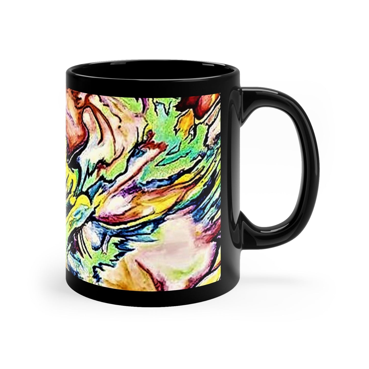 Rising Phoenix Black Coffee Mug 11oz - Kia Day Design
