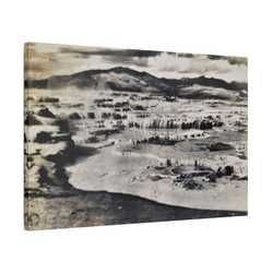 Springs at top of Jupiter Terrace Yellowstone Satin Canvas Stretched