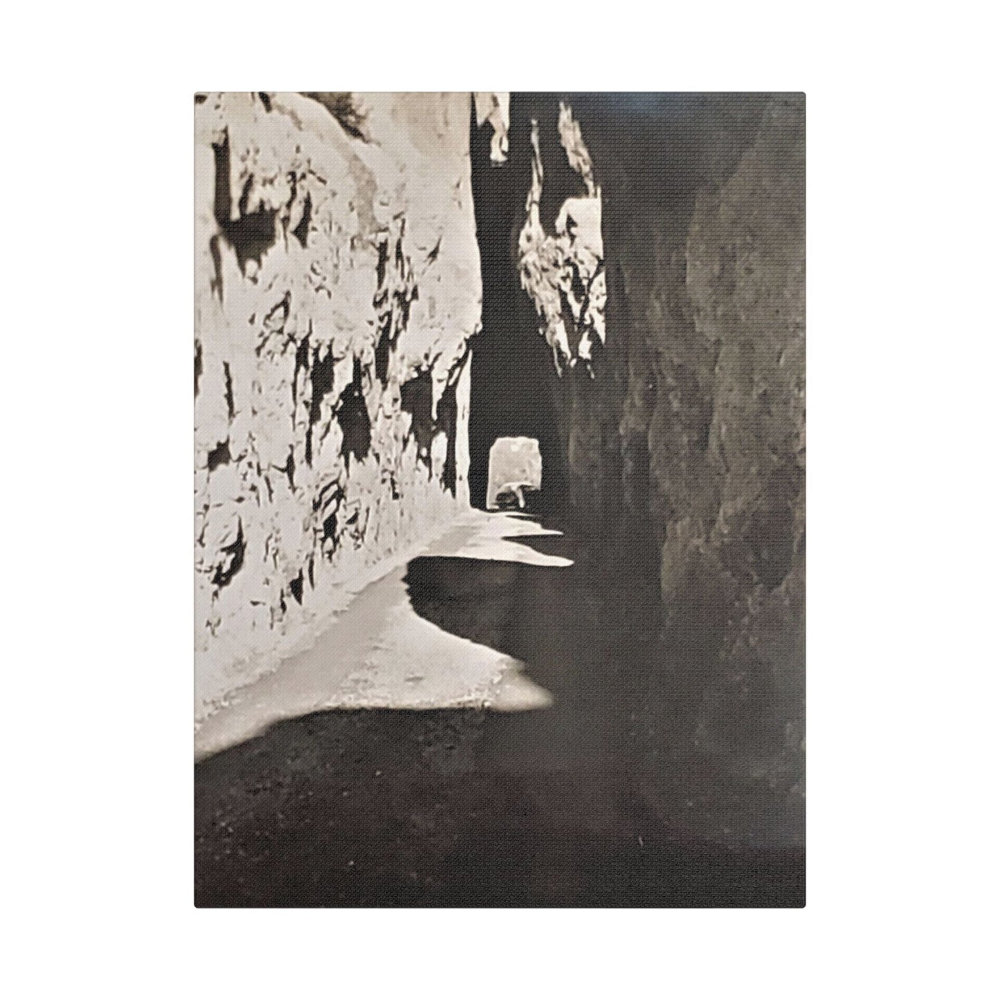 Tunnel at The Needles Satin Canvas Stretched