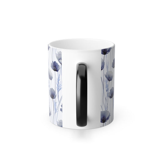 Color Morphing Floral Mug 11oz Coffee Cup - Kia Day Design
