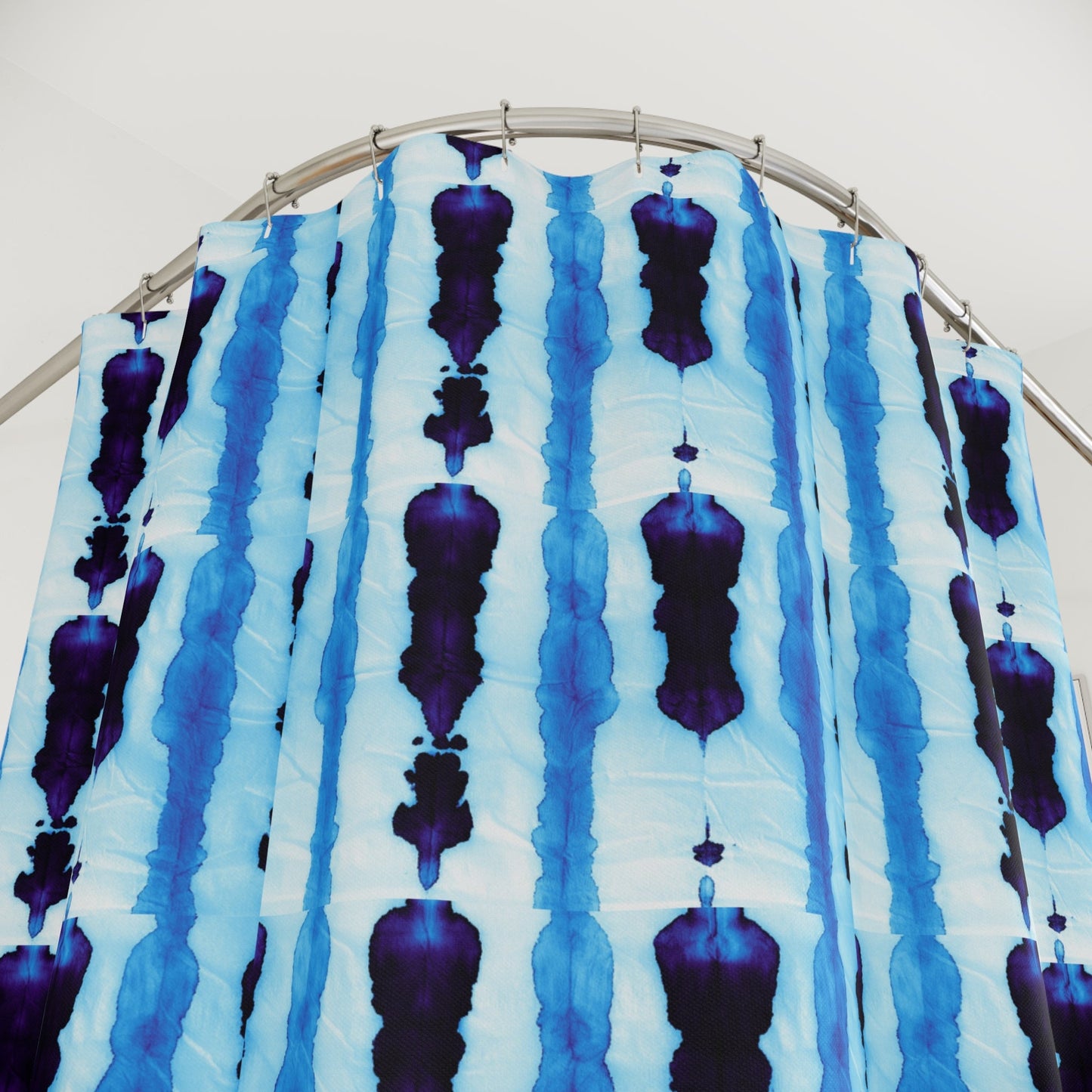 Blue Abstract Shower Curtain - Modern Bathroom Decor - Kia Day Design