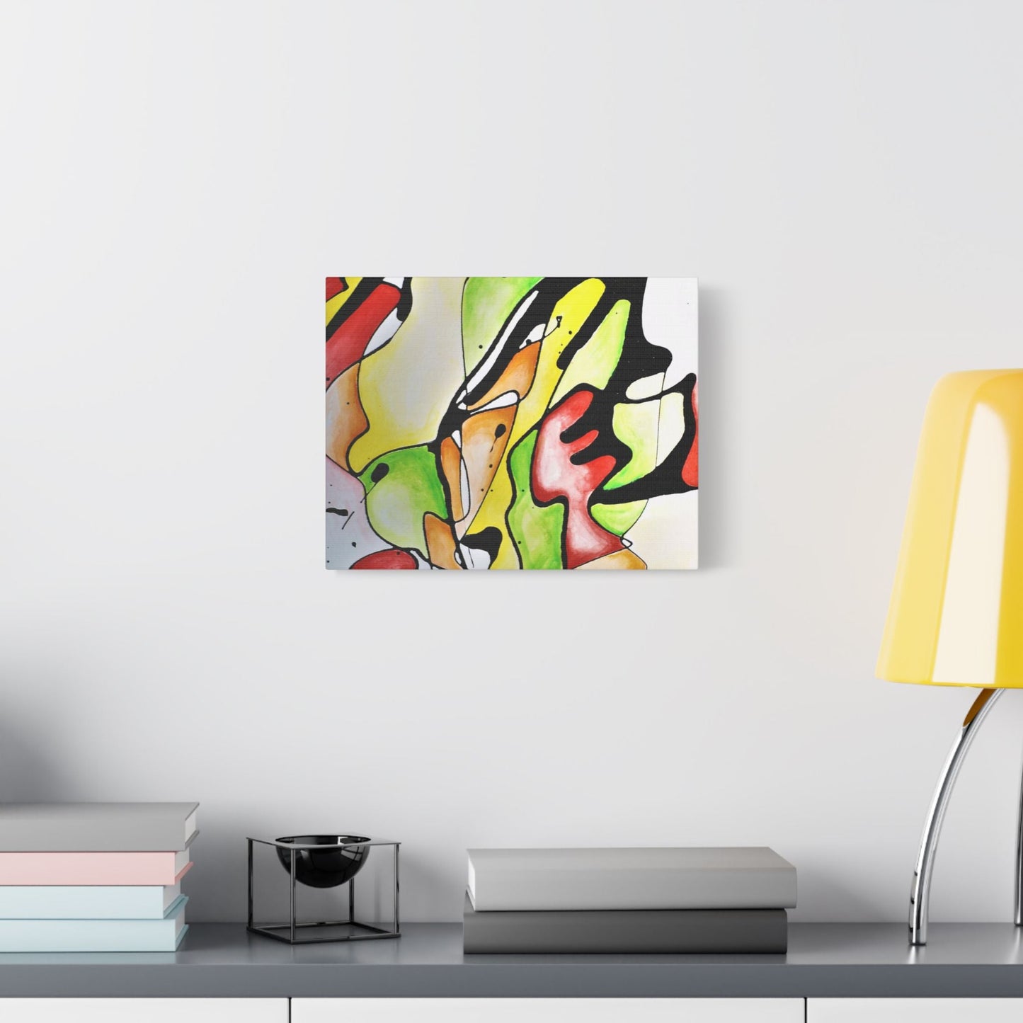 Red Mushroom Satin Canvas Stretched