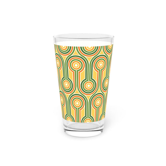 Retro Pattern 16oz Pint Glass - Kia Day Design