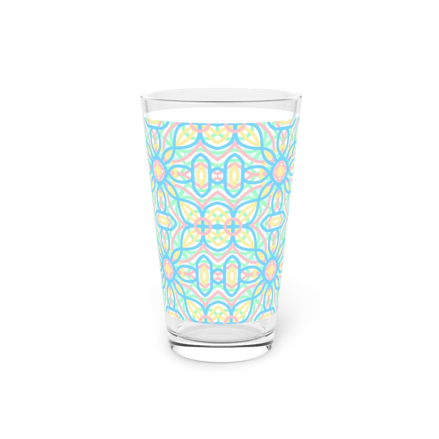 Light Blue Mandala Pint Glass - 16oz - Kia Day Design