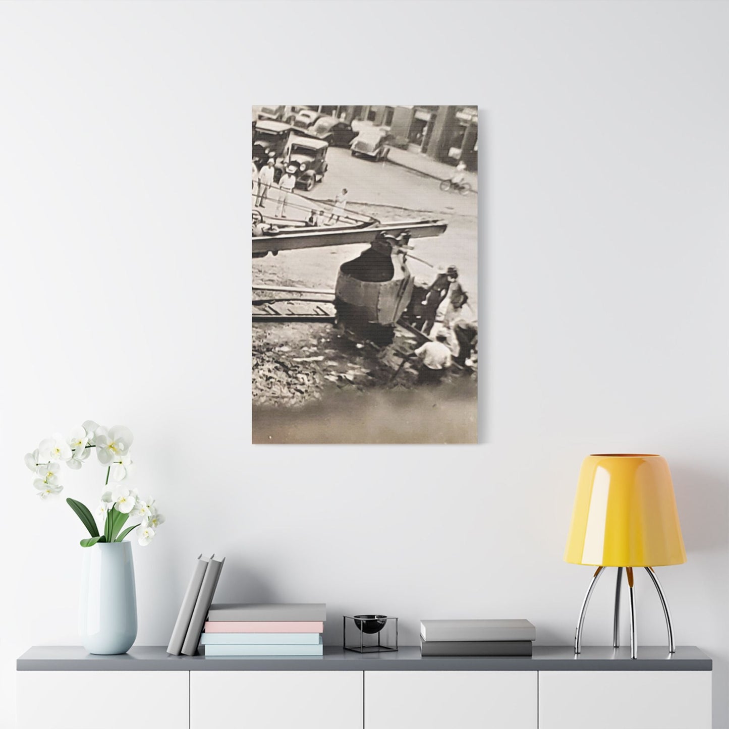 Concrete Worker Satin Canvas Stretched